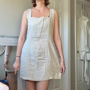 Old Navy Cotton Linen Oat Square Neck Mini Dress